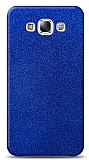 Dafoni Samsung Galaxy E5 Mavi Parlak Simli Telefon Kaplama