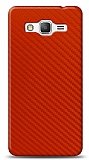 Dafoni Samsung Galaxy Grand Prime / Plus Kırmızı Karbon Görünümlü Telefon Kaplama