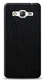 Dafoni Samsung Galaxy Grand Prime / Plus Siyah Electro Deri Görünümlü Telefon Kaplama