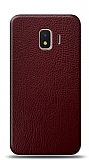 Dafoni Samsung Galaxy J2 Core J260F Bordo Deri Görünümlü Telefon Kaplama