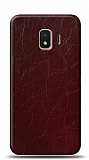 Dafoni Samsung Galaxy J2 Core J260F Bordo Electro Deri Görünümlü Telefon Kaplama