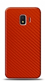 Dafoni Samsung Galaxy J2 Core J260F Kırmızı Karbon Görünümlü Telefon Kaplama