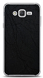 Dafoni Samsung Galaxy J2 Siyah Electro Deri Görünümlü Telefon Kaplama