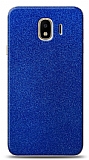 Dafoni Samsung Galaxy J4 Mavi Parlak Simli Telefon Kaplama