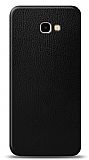 Dafoni Samsung Galaxy J4 Plus Siyah Deri Görünümlü Telefon Kaplama