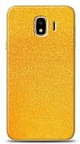 Dafoni Samsung Galaxy J4 Sarı Parlak Simli Telefon Kaplama