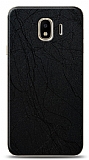 Dafoni Samsung Galaxy J4 Siyah Electro Deri Görünümlü Telefon Kaplama