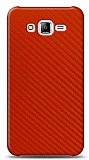 Dafoni Samsung Galaxy J5 Kırmızı Karbon Görünümlü Telefon Kaplama