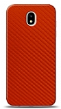 Dafoni Samsung Galaxy J5 Pro 2017 Kırmızı Karbon Görünümlü Telefon Kaplama