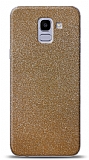 Dafoni Samsung Galaxy J6 Gold Parlak Simli Telefon Kaplama