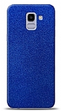 Dafoni Samsung Galaxy J6 Mavi Parlak Simli Telefon Kaplama