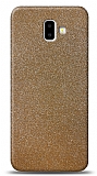 Dafoni Samsung Galaxy J6 Plus Gold Parlak Simli Telefon Kaplama
