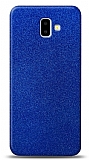 Dafoni Samsung Galaxy J6 Plus Mavi Parlak Simli Telefon Kaplama