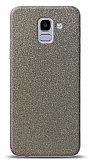 Dafoni Samsung Galaxy J6 Silver Parlak Simli Telefon Kaplama