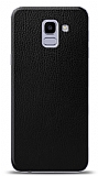 Dafoni Samsung Galaxy J6 Siyah Deri Görünümlü Telefon Kaplama