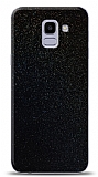Dafoni Samsung Galaxy J6 Siyah Parlak Simli Telefon Kaplama