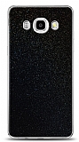 Dafoni Samsung Galaxy J7 2016 Siyah Parlak Simli Telefon Kaplama