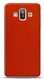 Dafoni Samsung Galaxy J7 Duo Kırmızı Karbon Görünümlü Telefon Kaplama