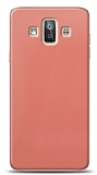 Dafoni Samsung Galaxy J7 Duo Metalik Parlak Görünümlü Pembe Telefon Kaplama
