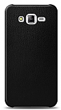 Dafoni Samsung Galaxy J7 / Galaxy J7 Core Siyah Deri Görünümlü Telefon Kaplama