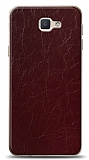 Dafoni Samsung Galaxy J7 Prime / J7 Prime 2 Bordo Electro Deri Görünümlü Telefon Kaplama