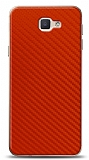 Dafoni Samsung Galaxy J7 Prime / J7 Prime 2 Kırmızı Karbon Görünümlü Telefon Kaplama