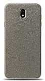 Dafoni Samsung Galaxy J7 Pro 2017 Silver Parlak Simli Telefon Kaplama