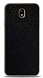 Dafoni Samsung Galaxy J7 Pro 2017 Siyah Parlak Simli Telefon Kaplama