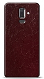 Dafoni Samsung Galaxy J8 Bordo Electro Deri Görünümlü Telefon Kaplama