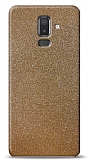 Dafoni Samsung Galaxy J8 Gold Parlak Simli Telefon Kaplama
