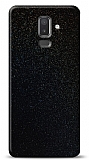 Dafoni Samsung Galaxy J8 Siyah Parlak Simli Telefon Kaplama