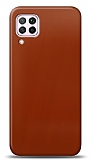 Dafoni Samsung Galaxy M12 Metalik Parlak Görünümlü Kırmızı Telefon Kaplama