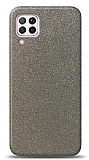 Dafoni Samsung Galaxy M12 Silver Parlak Simli Telefon Kaplama