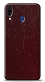 Dafoni Samsung Galaxy M20 Bordo Electro Deri Görünümlü Telefon Kaplama