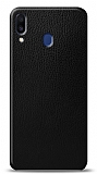 Dafoni Samsung Galaxy M20 Siyah Deri Görünümlü Telefon Kaplama