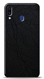 Dafoni Samsung Galaxy M20 Siyah Electro Deri Görünümlü Telefon Kaplama