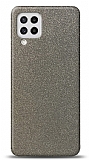 Dafoni Samsung Galaxy M22 Silver Parlak Simli Telefon Kaplama