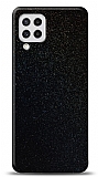 Dafoni Samsung Galaxy M22 Siyah Parlak Simli Telefon Kaplama