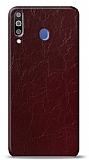 Dafoni Samsung Galaxy M30 Bordo Electro Deri Grnml Telefon Kaplama