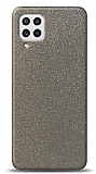 Dafoni Samsung Galaxy M32 Silver Parlak Simli Telefon Kaplama