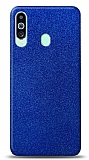 Dafoni Samsung Galaxy M40 Mavi Parlak Simli Telefon Kaplama