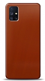 Dafoni Samsung Galaxy M51 Metalik Parlak Görünümlü Kırmızı Telefon Kaplama