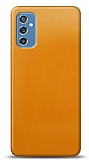 Dafoni Samsung Galaxy M52 5G Metalik Parlak Görünümlü Sarı Telefon Kaplama