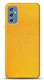 Dafoni Samsung Galaxy M52 5G Sarı Parlak Simli Telefon Kaplama