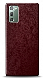 Dafoni Samsung Galaxy Note 20 Bordo Deri Görünümlü Telefon Kaplama