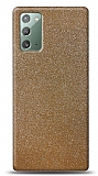 Dafoni Samsung Galaxy Note 20 Gold Parlak Simli Telefon Kaplama