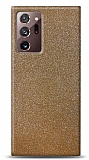 Dafoni Samsung Galaxy Note 20 Ultra Gold Parlak Simli Telefon Kaplama