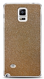 Dafoni Samsung Galaxy Note 4 Gold Parlak Simli Telefon Kaplama