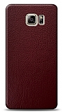 Dafoni Samsung Galaxy Note 5 Bordo Deri Görünümlü Telefon Kaplama