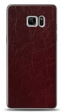 Dafoni Samsung Galaxy Note FE Bordo Electro Deri Görünümlü Telefon Kaplama